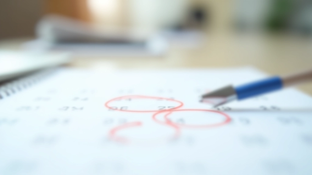 Kalendář s vyznačenými důležitými daty týkajícími se důchodového věku a pojistného období