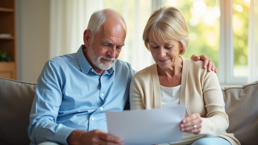 Manželský pár sedí spolu a diskutuje o svém důchodovém plánu a budoucnosti